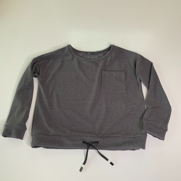 Gray Oversized Sweater Drawstring Hem NEW - Picture 2 of 5